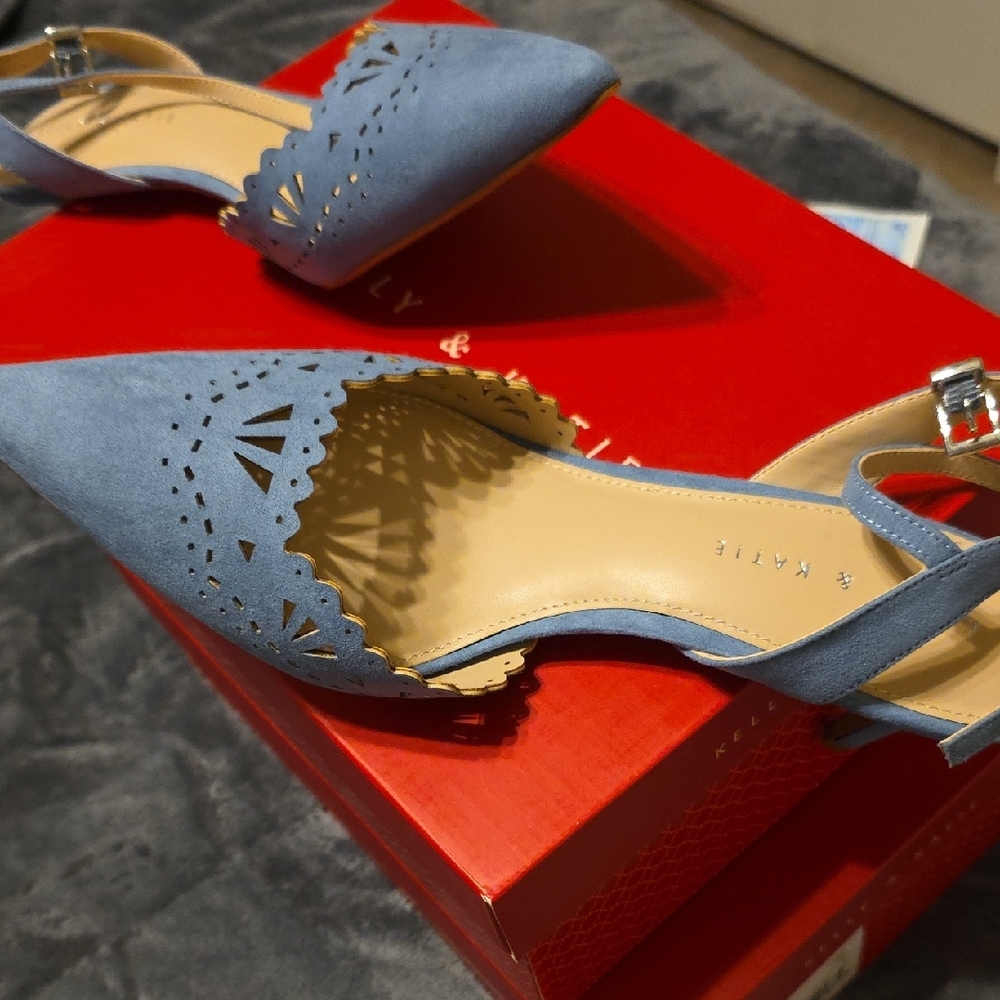 Kelly & Katie powder blue KK-ZABELL microsuede women's shoes - Picture 5 of 6